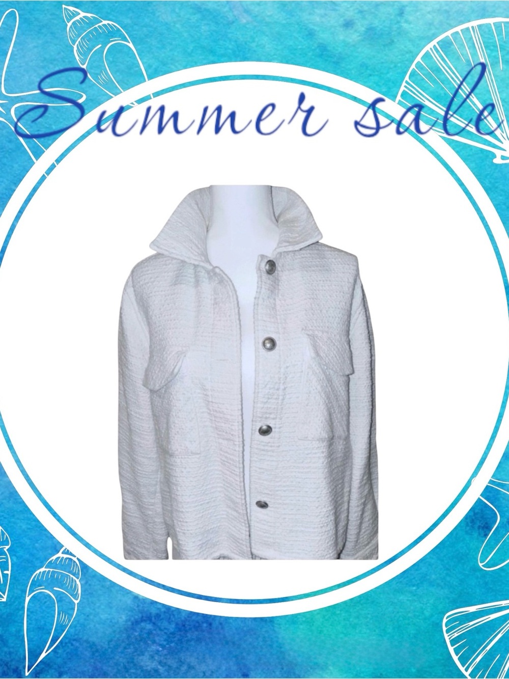 Express White Textured button up Jacket